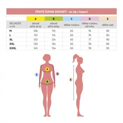 Froté župan dámský na zip